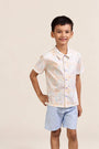 Little Man Shirt - Cream Floral Bamboo