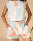 Lia Shorts - Green Landscape