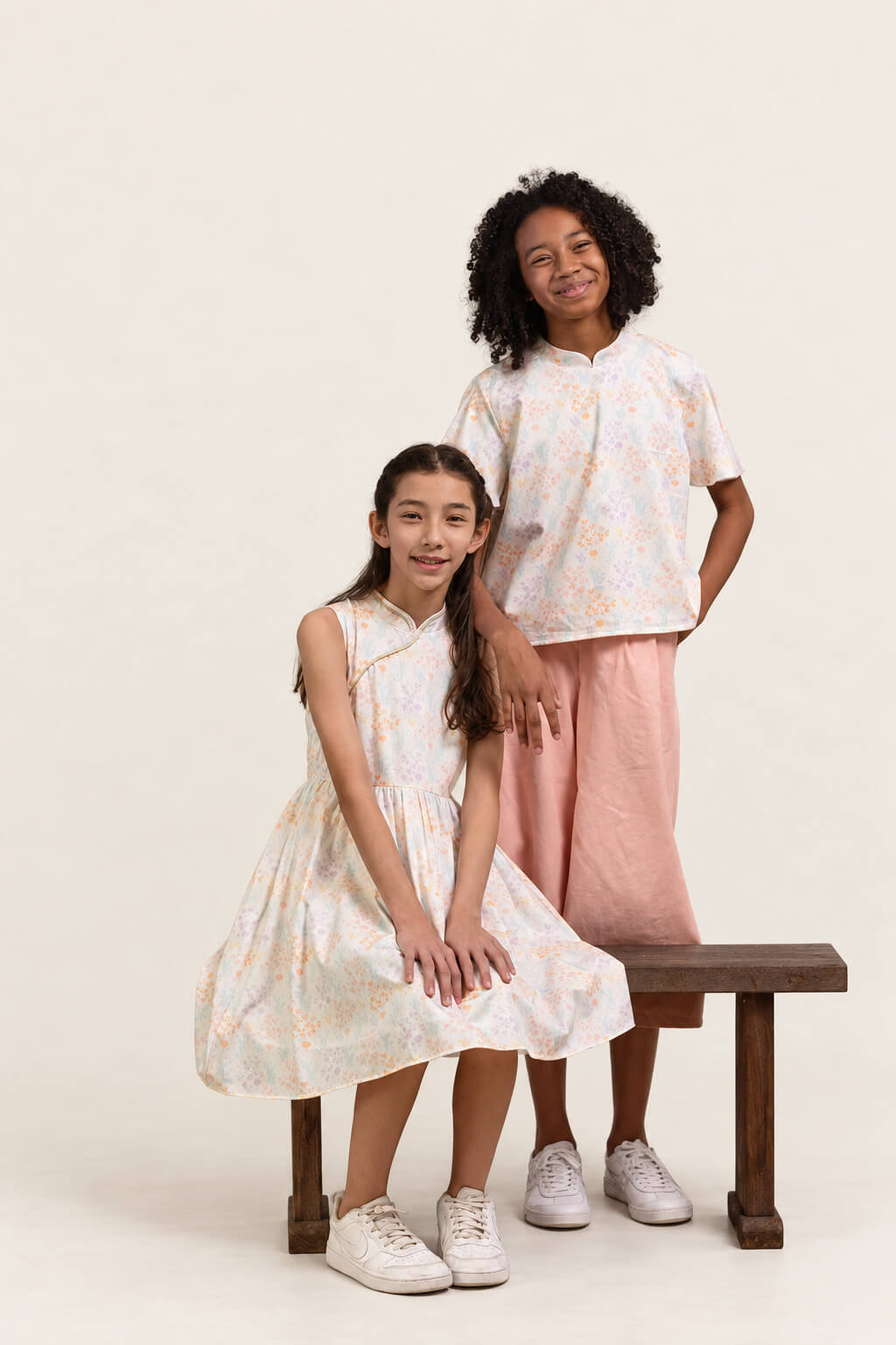 Luna Cheongsam - Cream Floral Bamboo