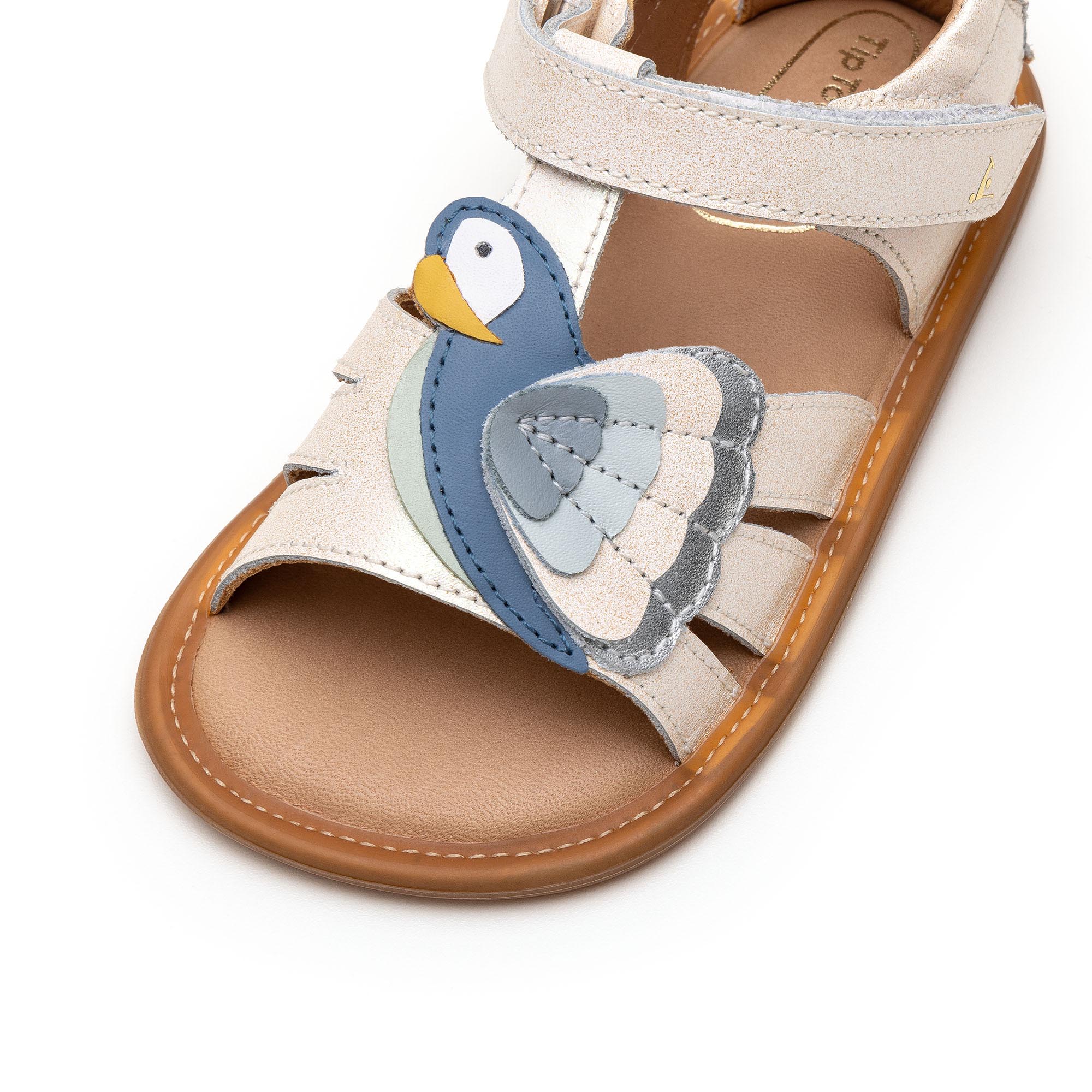 Macaw Sandals White Dream Mint Denim