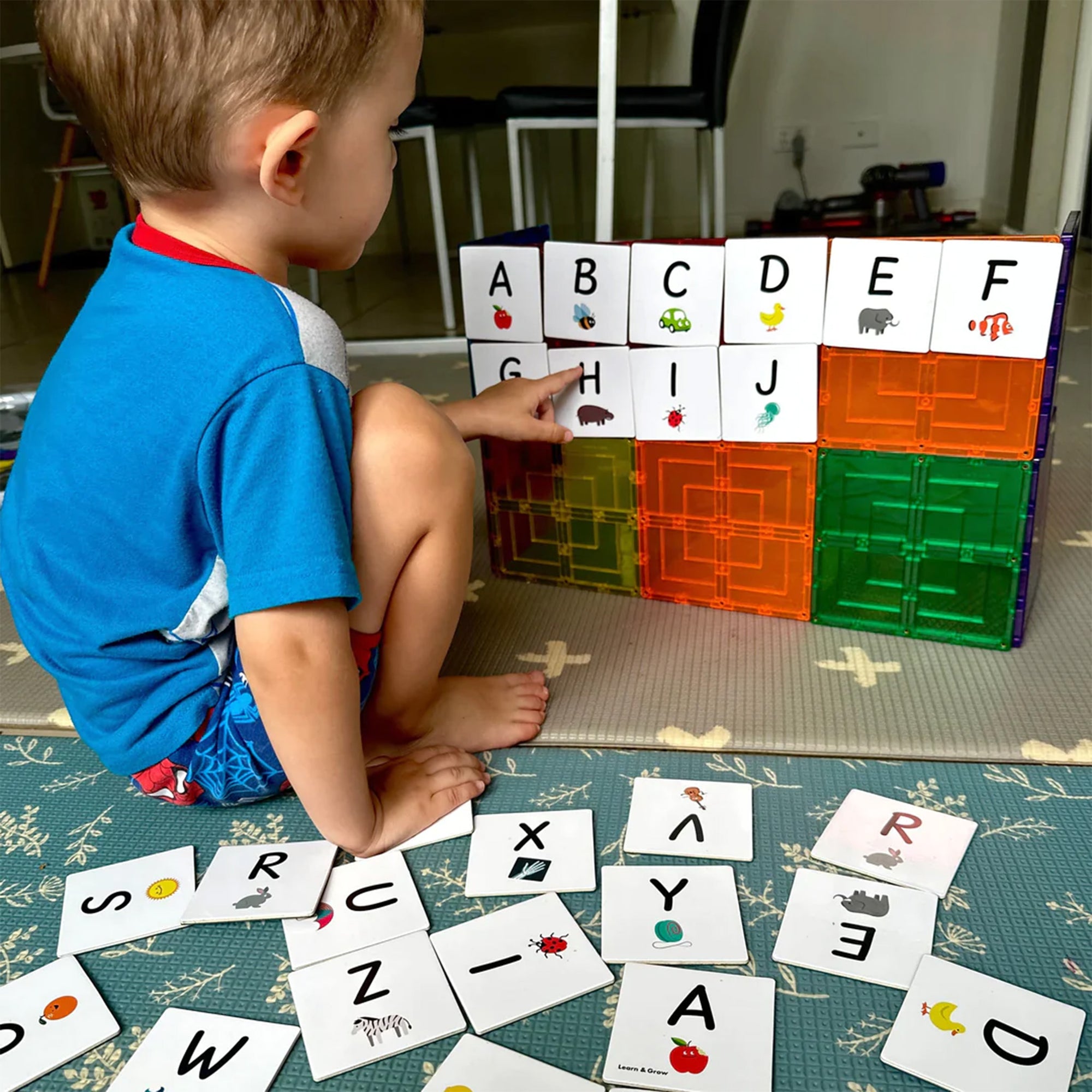 Magnetic Tile Topper - Alphabet Upper Case 40 pieces | Learn and Grow | The Elly Store