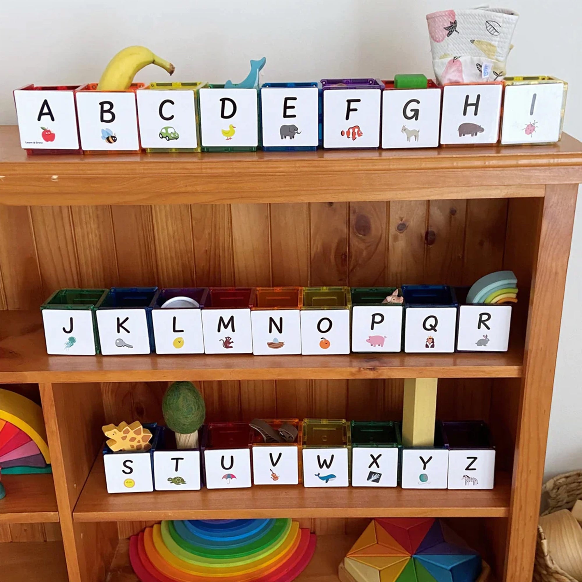 Magnetic Tile Topper - Alphabet Upper Case 40 pieces | Learn and Grow | The Elly Store