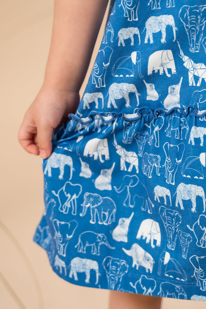 Mary Dress - Blue Elephant Families