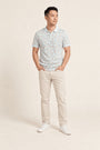 Men's Mandarin-collared Polo Tee - Blue Fans