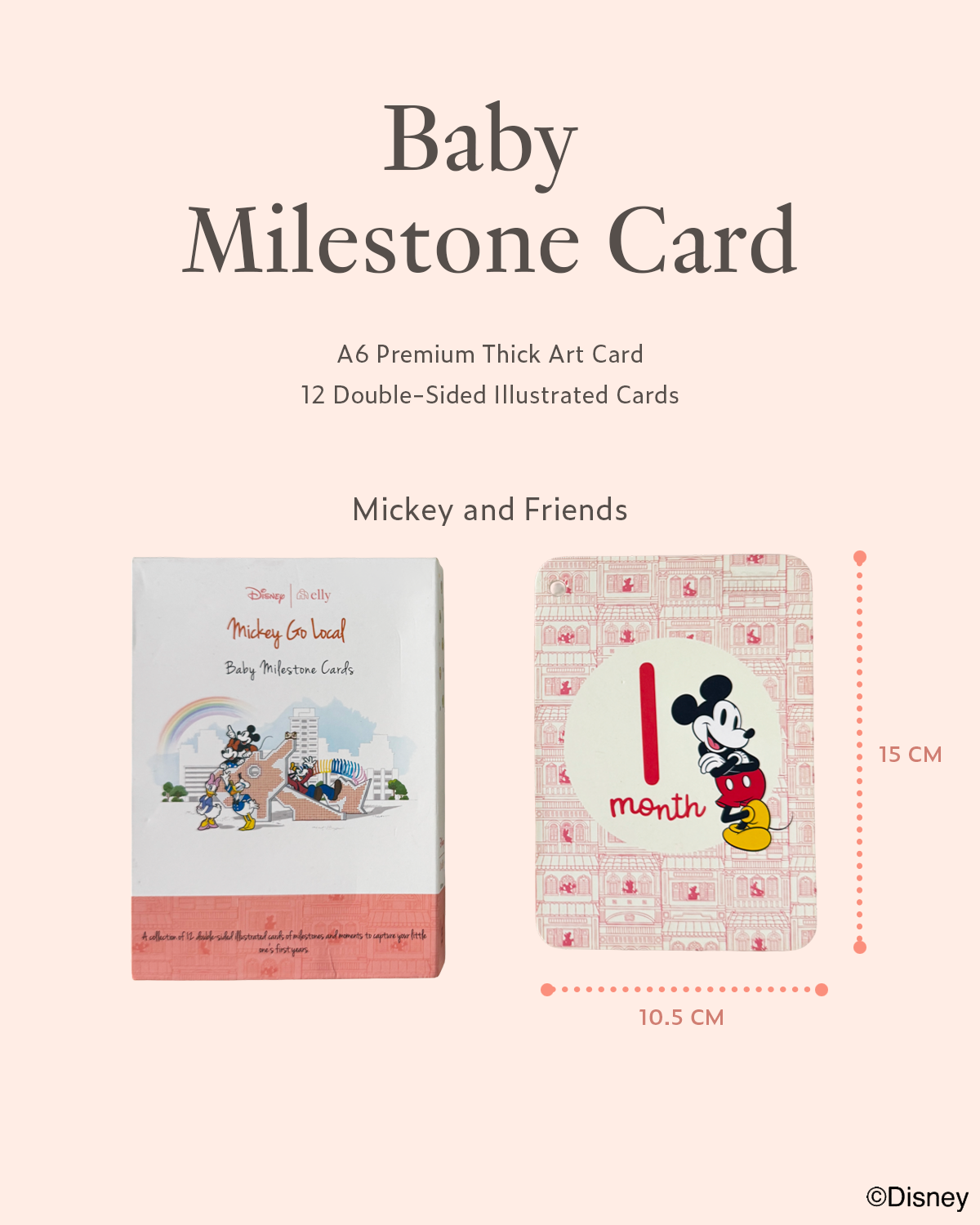 Baby milestone card set with Mickey and Friends design 