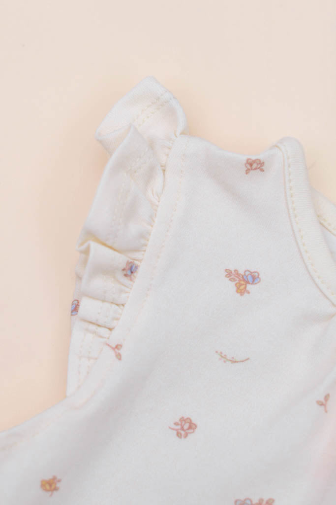 Millie Onesie - Cream Freesias