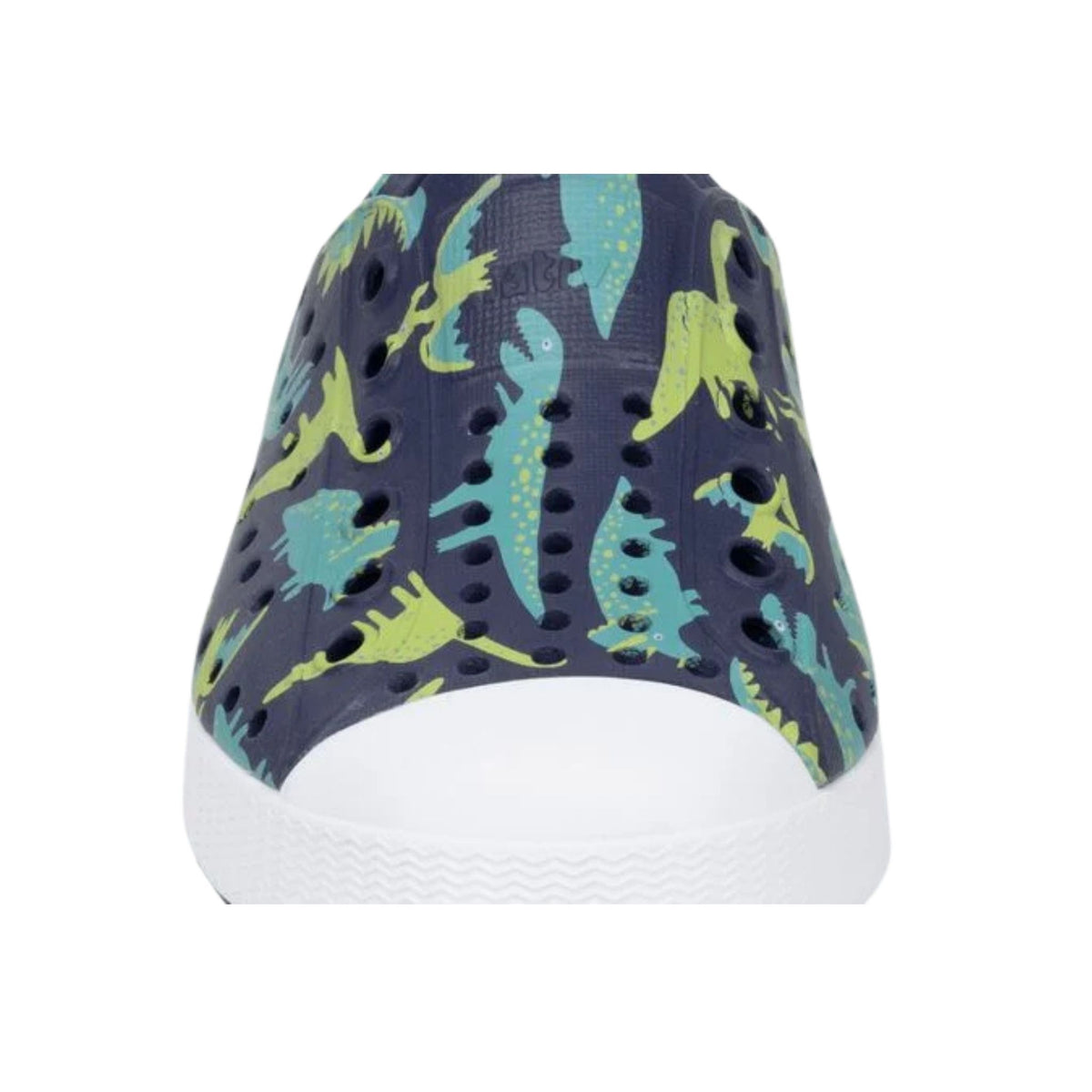 Jefferson Print Child Regatta Blue/ Shell White/ Trinket Dinosaurs closeup