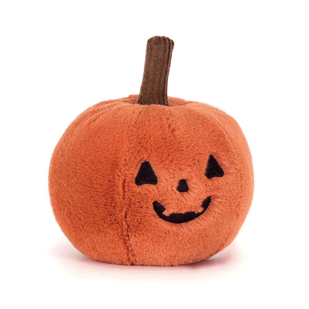 Jellycat Ooky Jack O Lantern soft pumpkin toy, front view