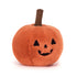 Jellycat Ooky Jack O Lantern soft pumpkin toy, front view