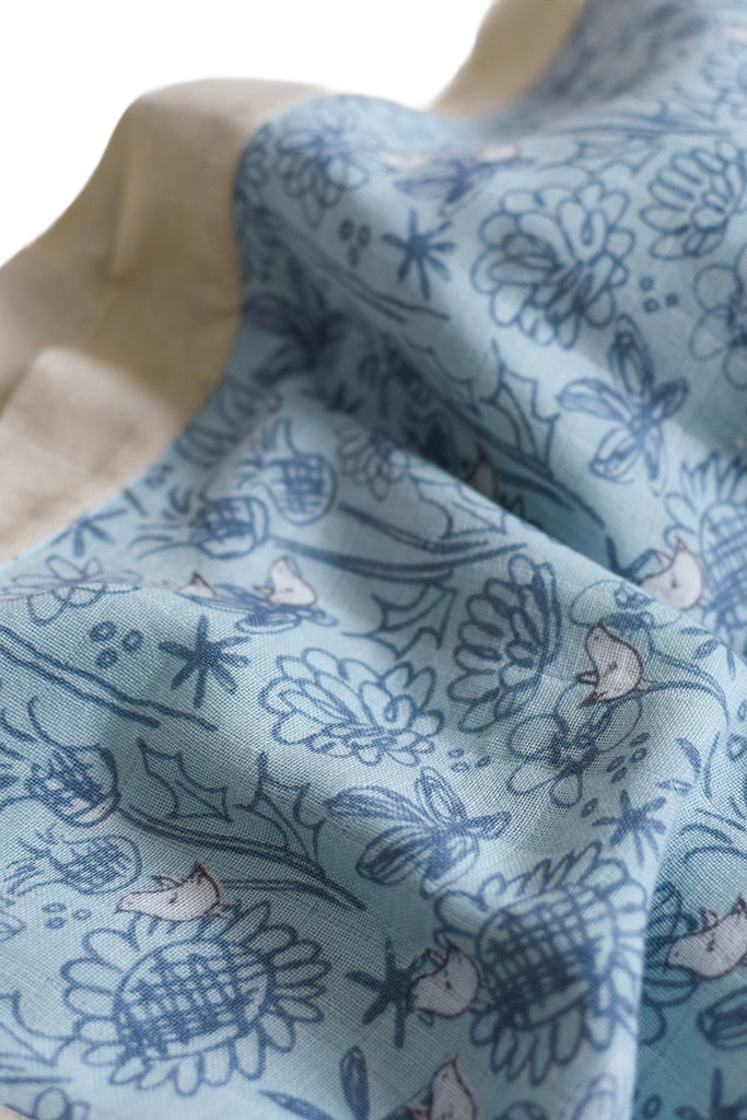 Organic Cotton 4-layer Muslin Blanket - Blue Garden | Ideal for Newborn Baby Gifts | The Elly Store Singapore