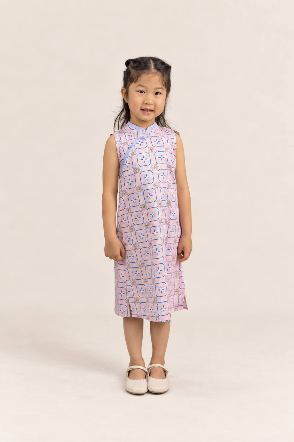 Peony Cheongsam - Pink Tiles