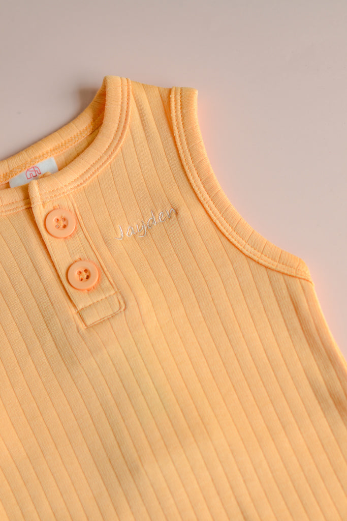 Sleeveless Onesie - Pastel Orange | Baby Clothing Essentials at The Elly Store Singapore