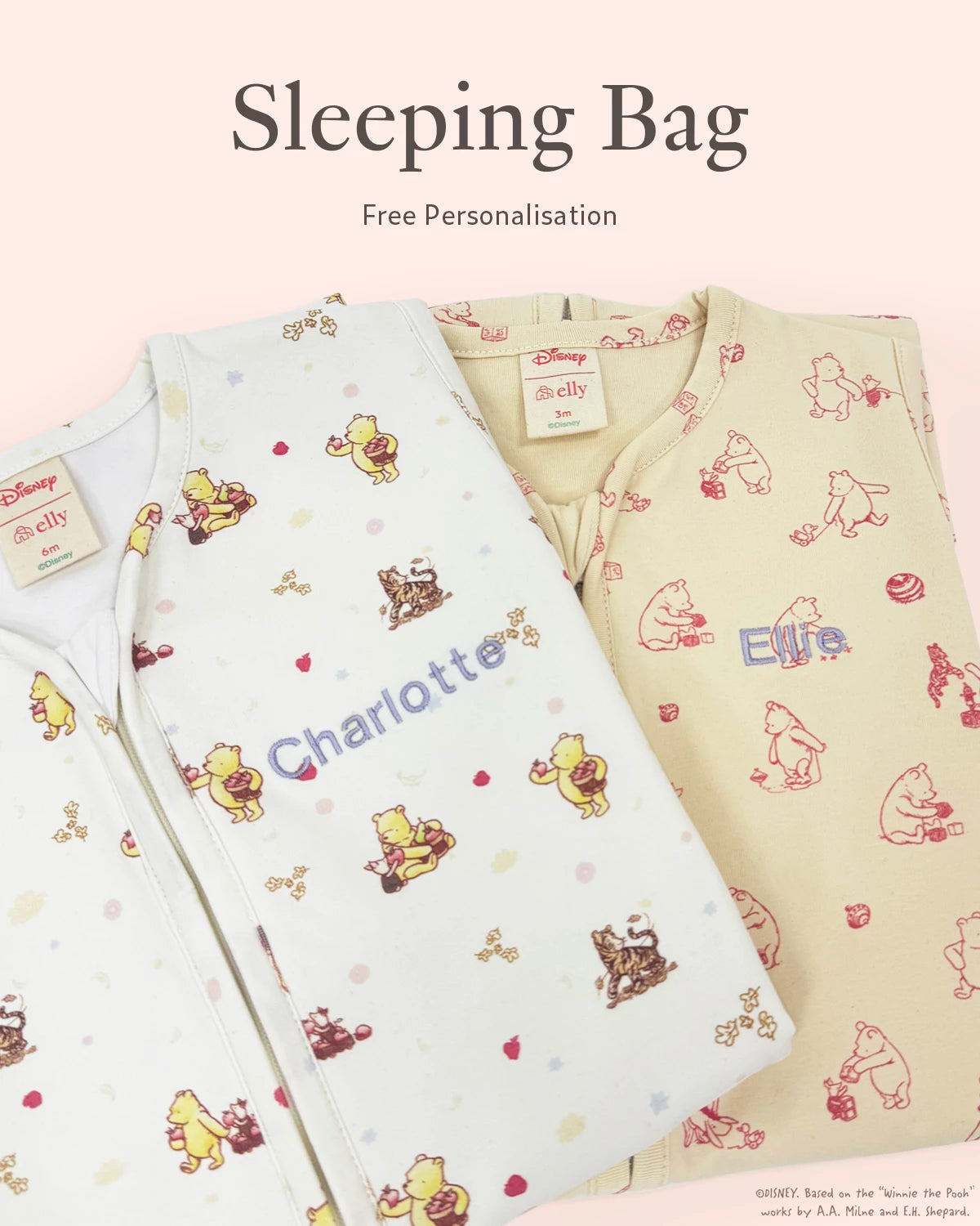 Free personalised name embroidery on sleeping bag 