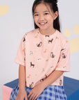 Crop Tee - Pink Doggies