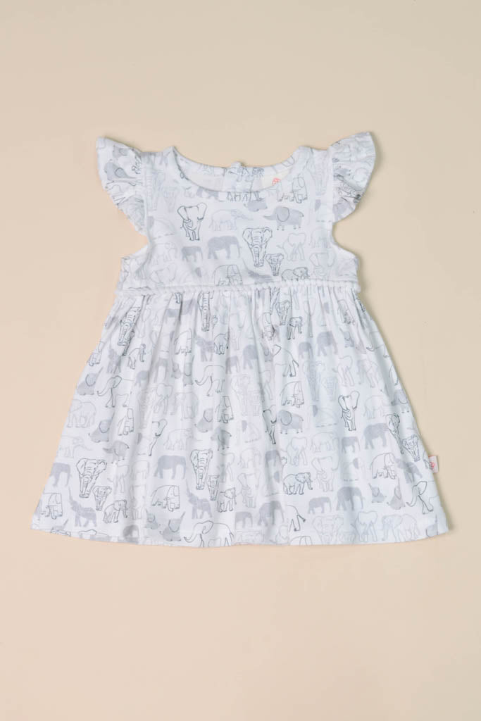 Piper Dress - Grey Elephant Families