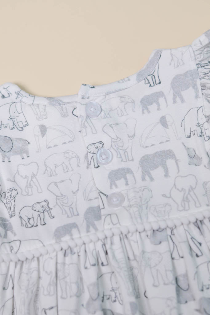 Piper Dress - Grey Elephant Families