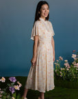 Ladies Petal Cheongsam - Coral Flutter Spring