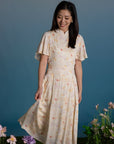Ladies Petal Cheongsam - Coral Flutter Spring