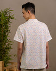 Men's Mandarin-collared Polo Tee - Rainbow Fish