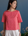 Ladies Kelly Top - Red Honeycomb Tiles