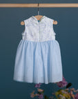 Flare Tulle Cheongsam - Blue Flutter Spring