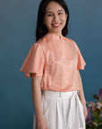 Ladies Amanda Top - Pink Honeycomb Tiles