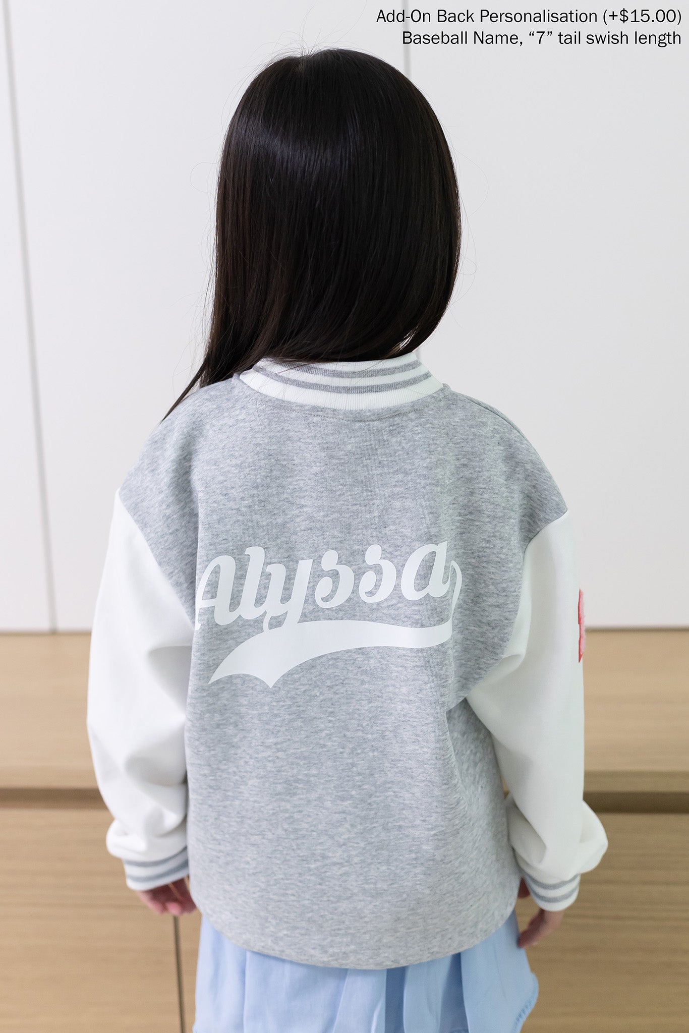 Personalisable Grey Bomber Jacket | The Elly Store