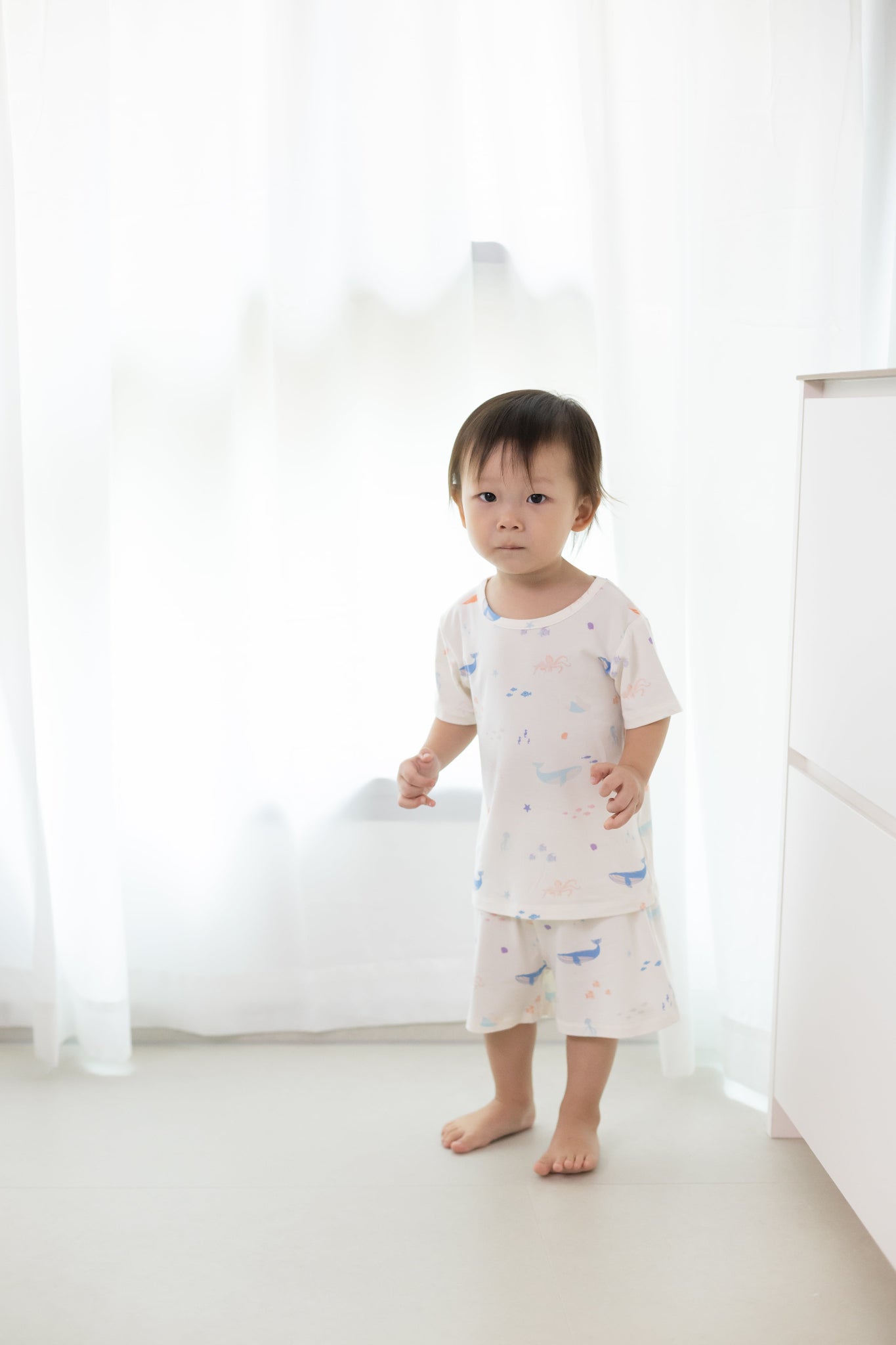 Short-Sleeve Pyjamas Set - Colourful Sea Creatures | The Elly Stor