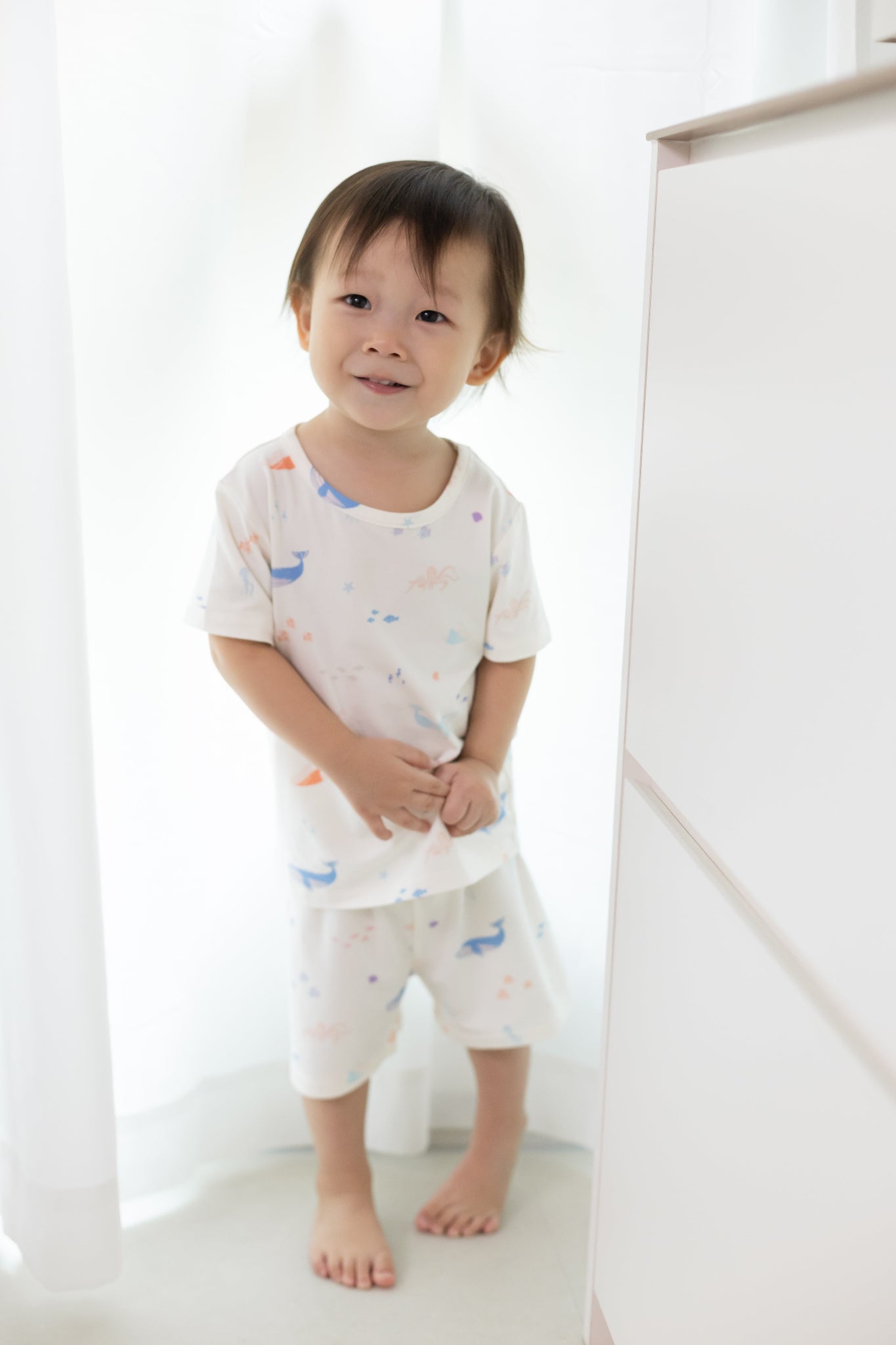 Short-Sleeve Pyjamas Set - Colourful Sea Creatures | The Elly Stor