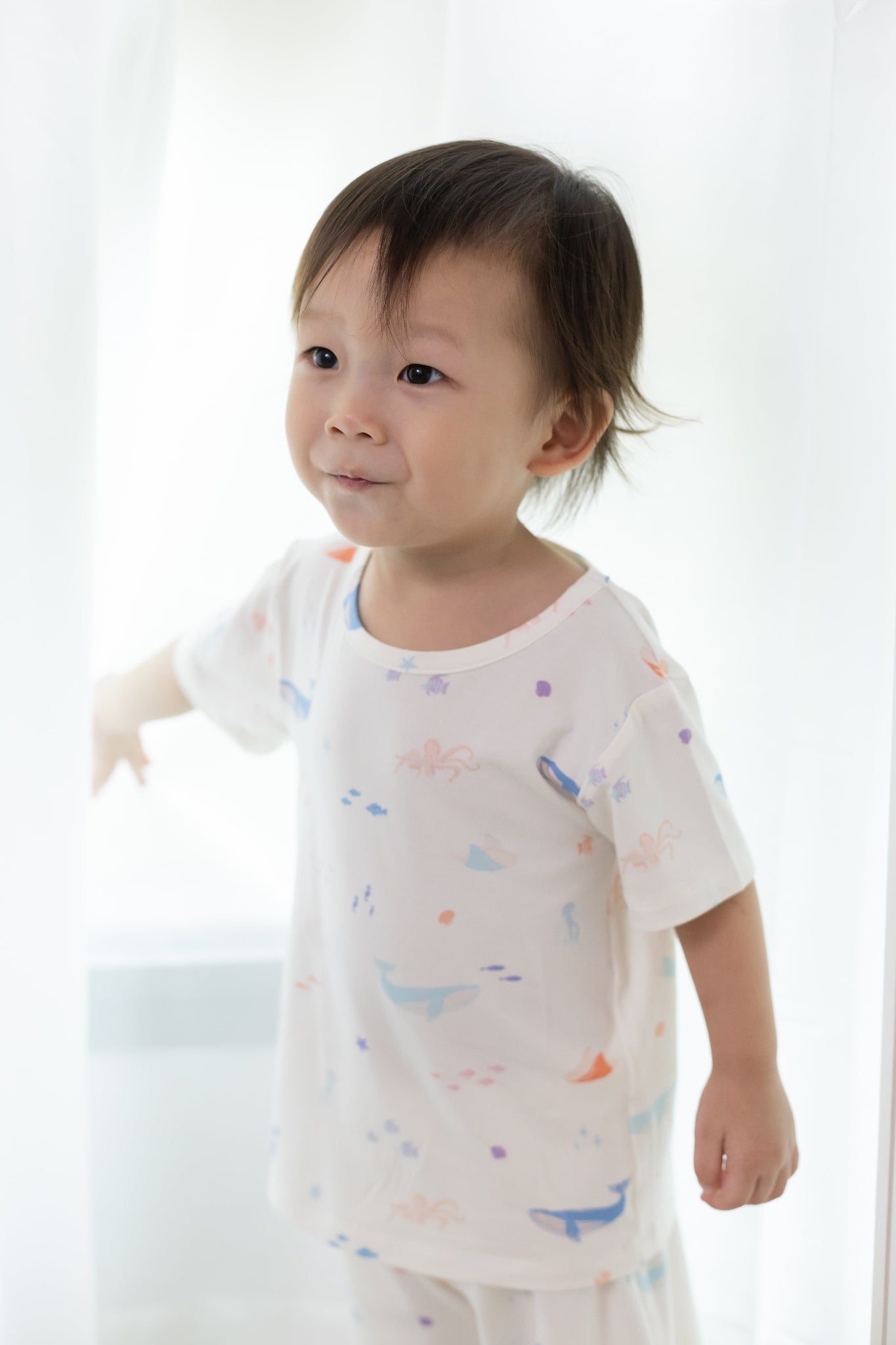 Short-Sleeve Pyjamas Set - Colourful Sea Creatures | The Elly Stor