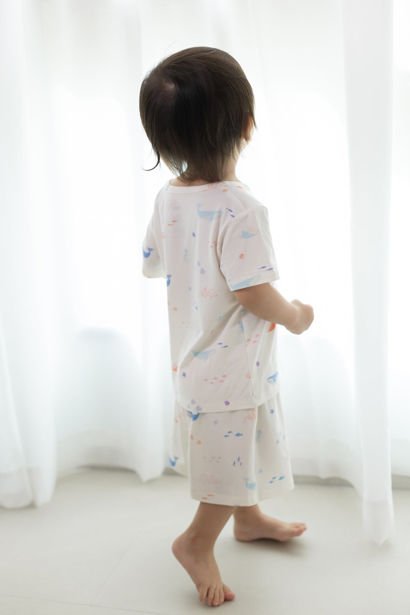 Short-Sleeve Pyjamas Set - Colourful Sea Creatures | The Elly Stor