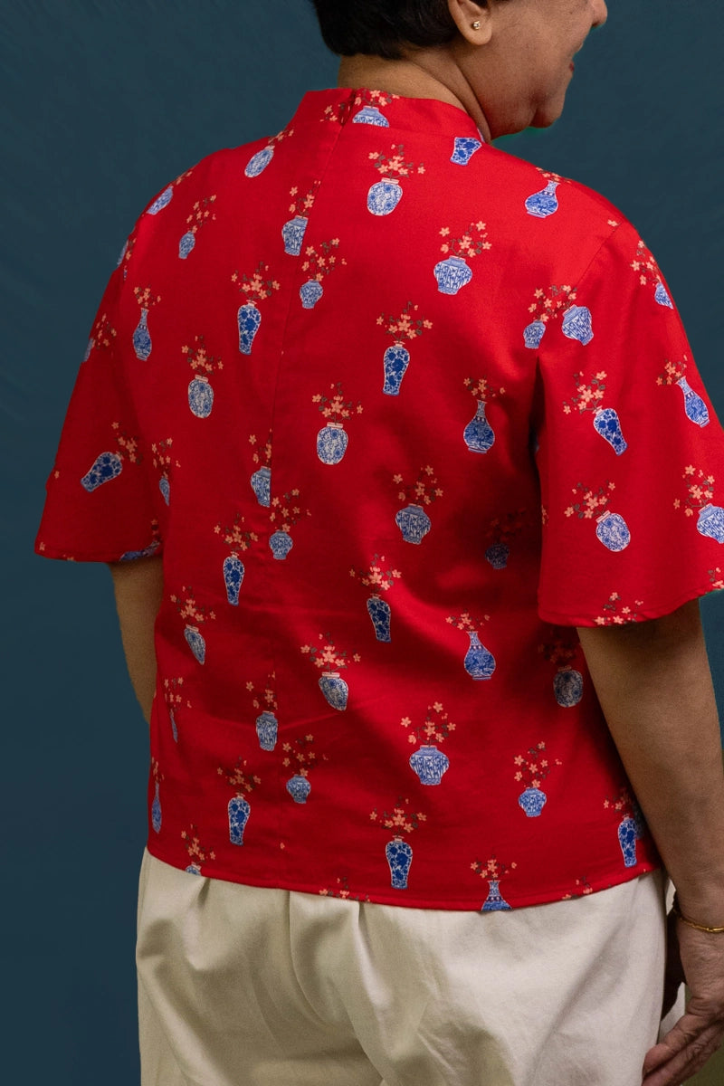 Ladies Amanda Top - Red Vases