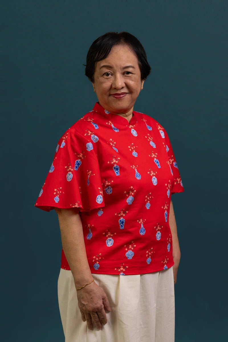 Ladies Amanda Top - Red Vases