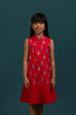 Drop Waist Cheongsam - Red Vases