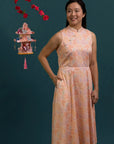 Ladies Alexis Cheongsam - Pink Floral Bamboo