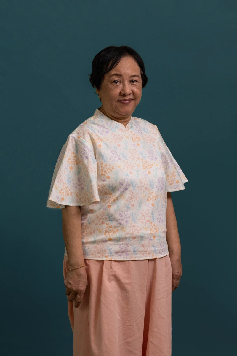 Amanda Top - Cream Floral Bamboo