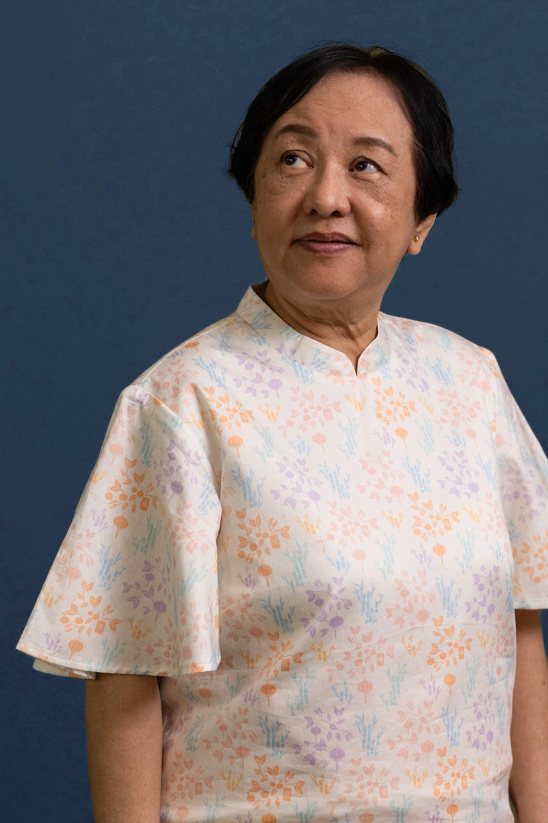 Amanda Top - Cream Floral Bamboo