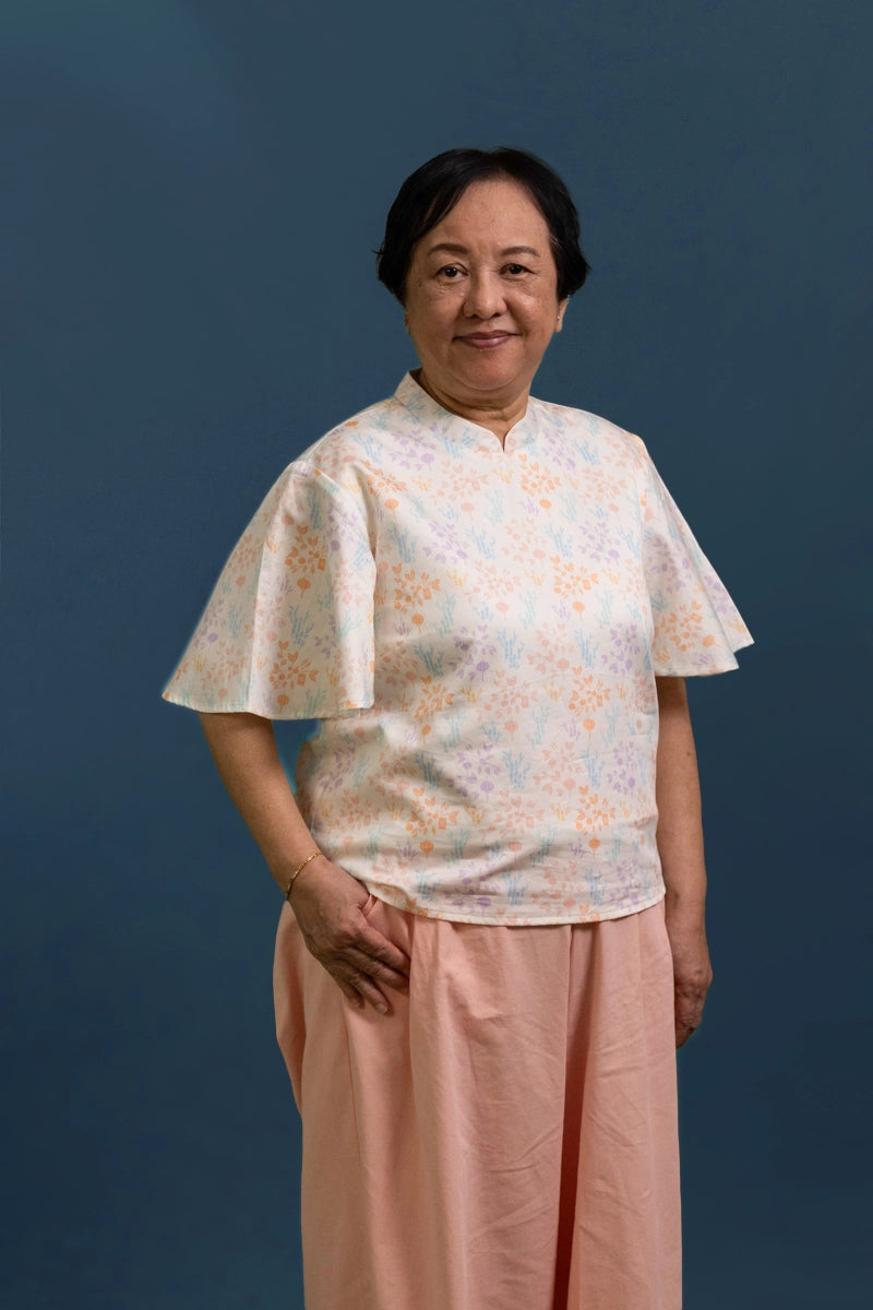 Amanda Top - Cream Floral Bamboo