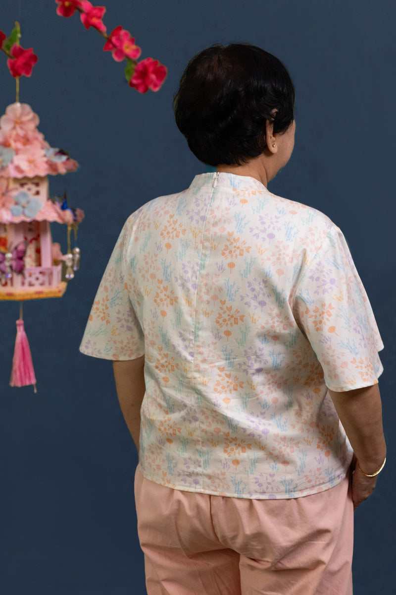 Amanda Top - Cream Floral Bamboo