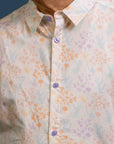 Men's Shirt - Cream Floral Bamboo