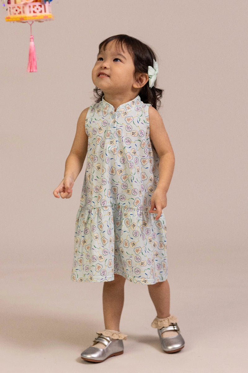 Naomi Cheongsam - Blue Fans