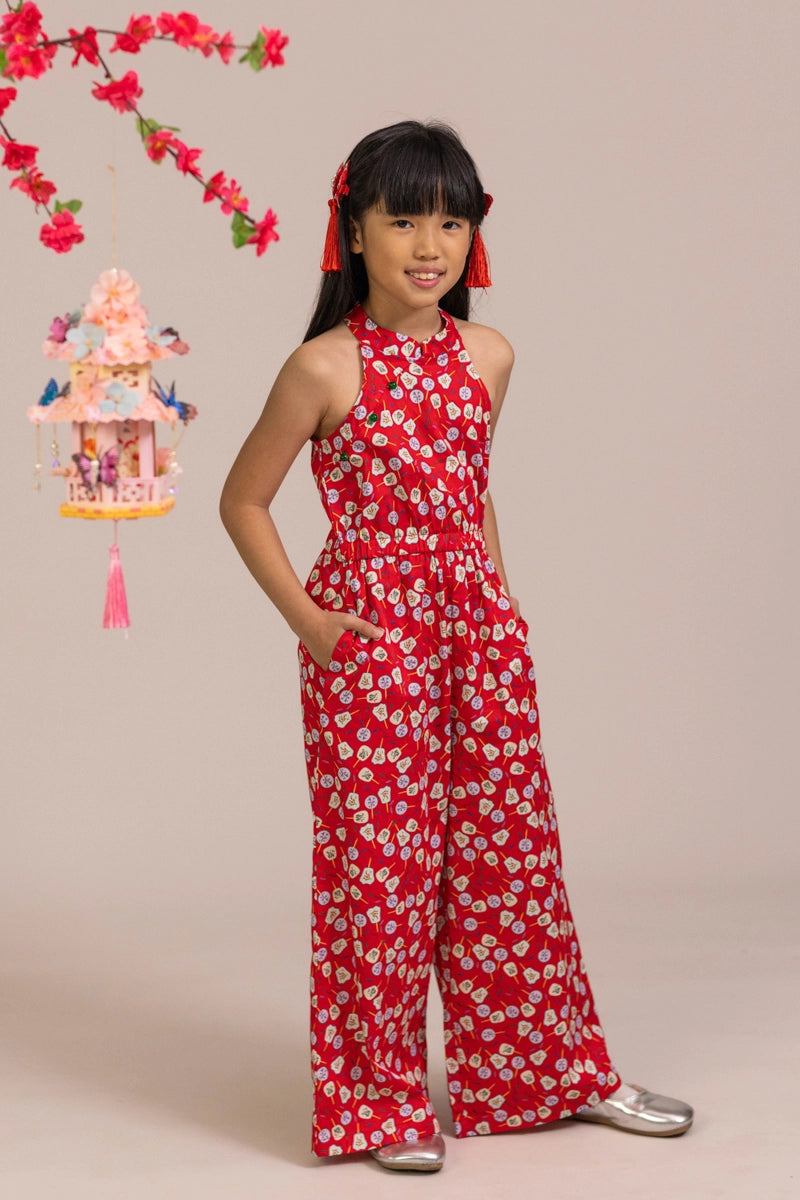 Kodi Jumpsuit - Red Fans