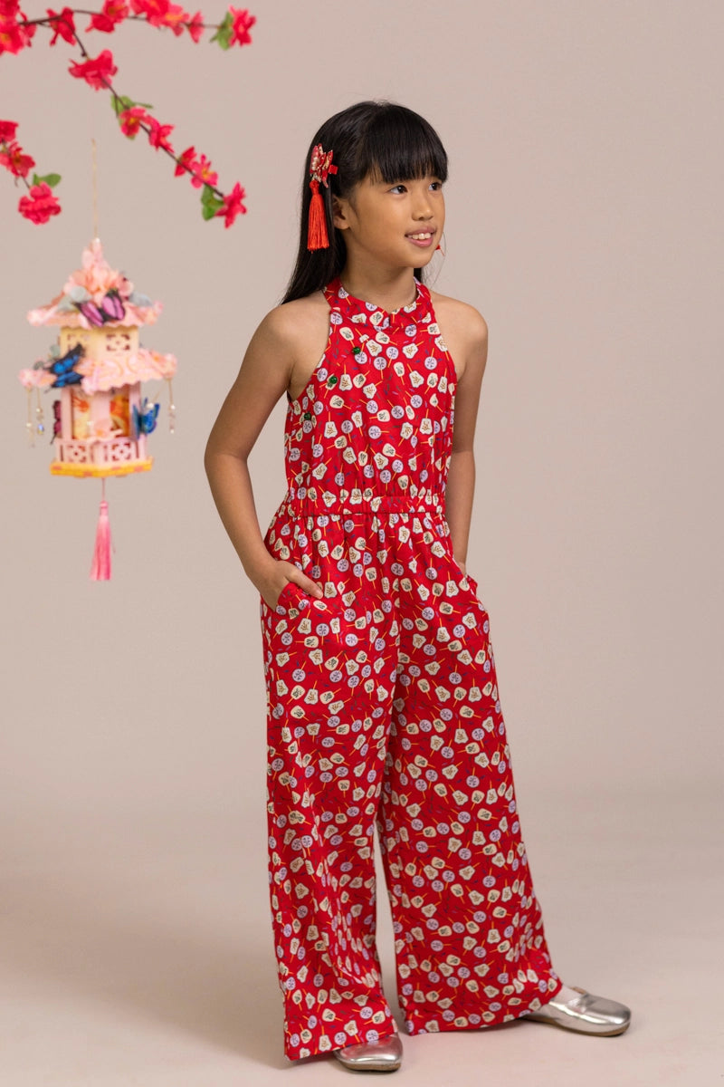 Kodi Jumpsuit - Red Fans