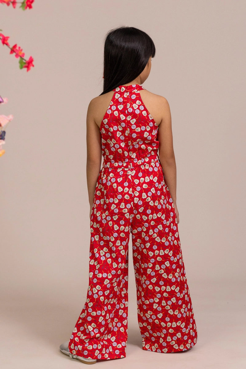 Kodi Jumpsuit - Red Fans