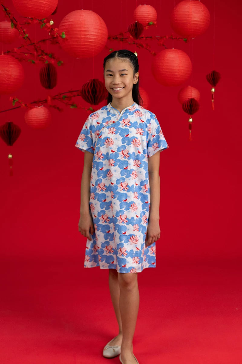 Wendy Cheongsam - Blue Lotus