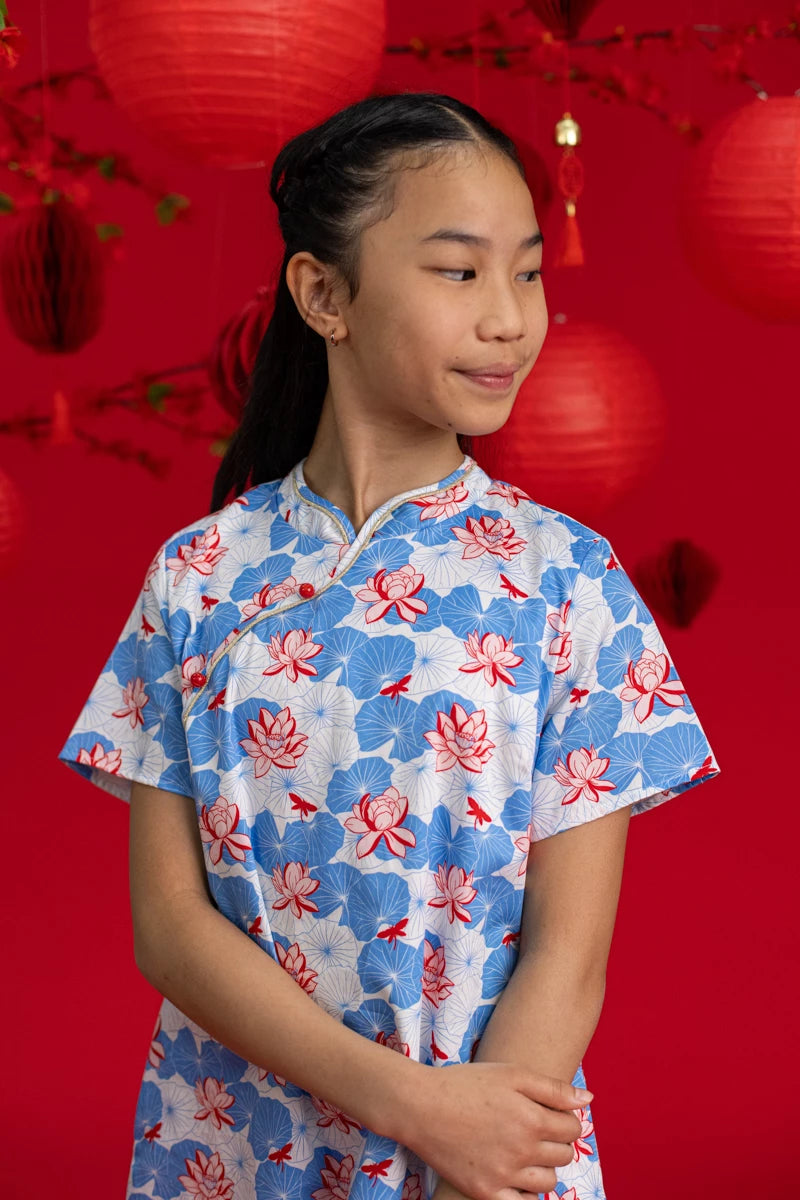 Wendy Cheongsam - Blue Lotus