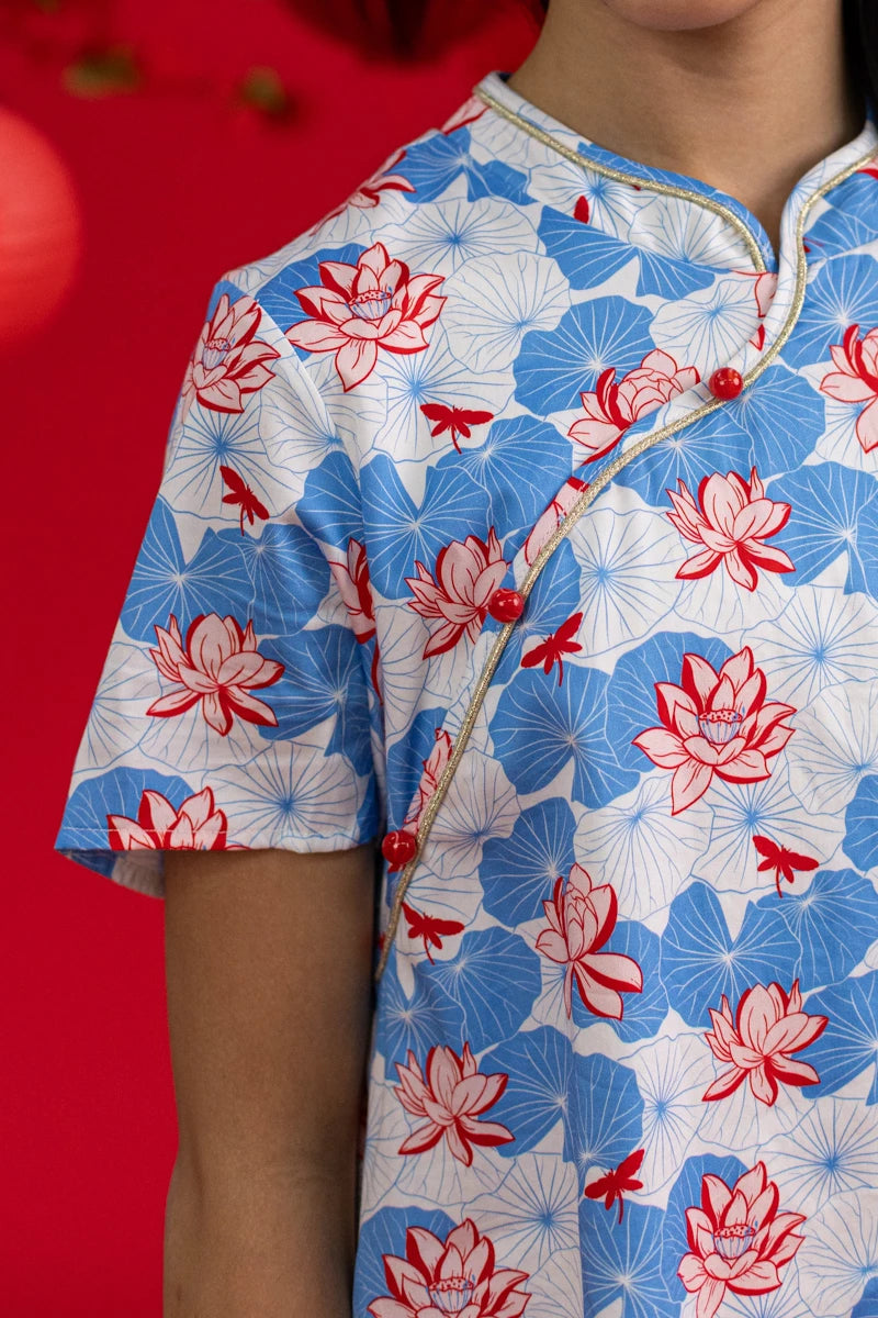 Wendy Cheongsam - Blue Lotus