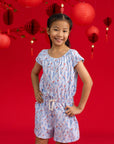 Flutter Playsuit - Blue Lucky Bamboo