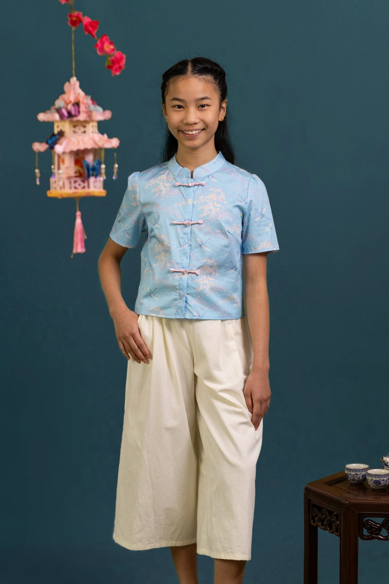 Ashley Top - Blue Cranes