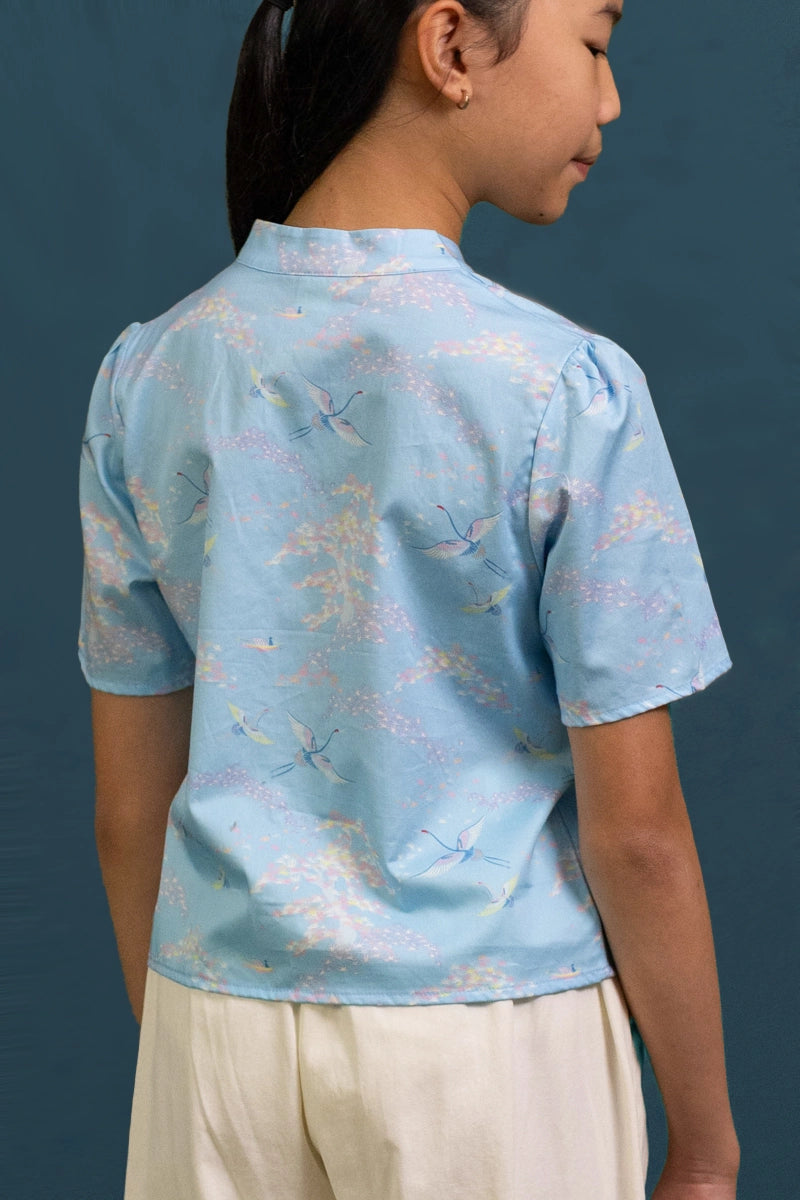 Ashley Top - Blue Cranes